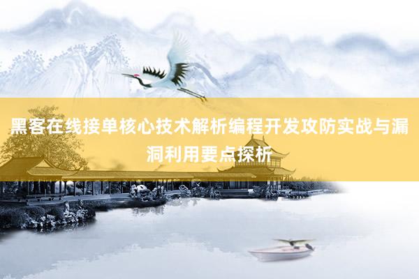 黑客在线接单核心技术解析编程开发攻防实战与漏洞利用要点探析