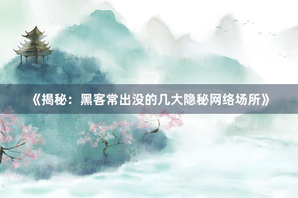 《揭秘：黑客常出没的几大隐秘网络场所》